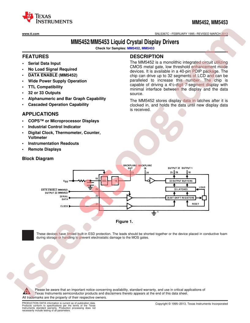 MM5452, MM5453 Datasheet