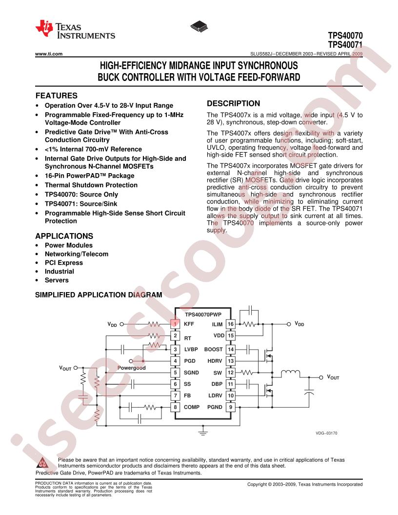 TPS40070, TPS40071