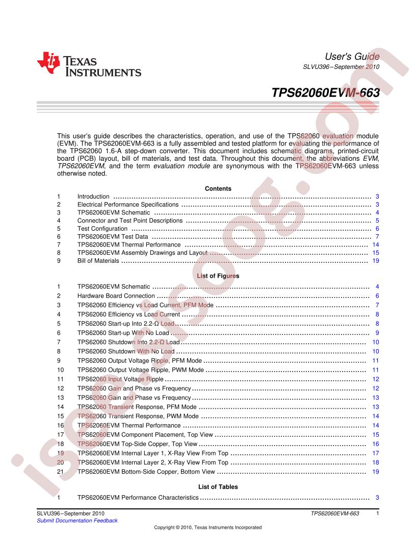 TPS62060EVM-663 User Guide