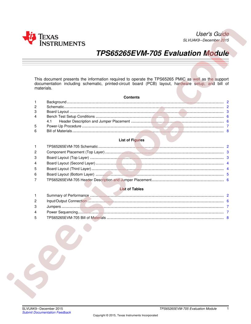 TPS65265EVM-705 User Guide