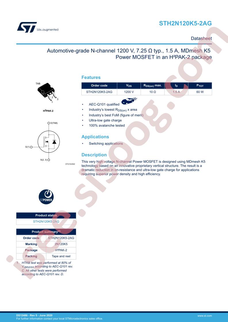 STH2N120K5-2AG