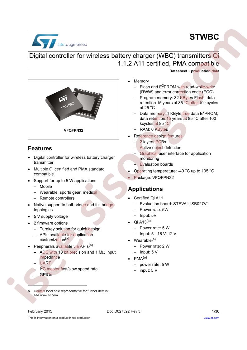 STWBC Datasheet