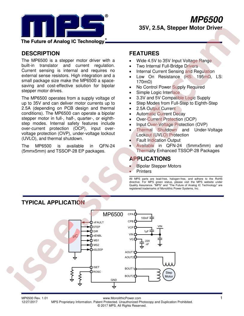 MP6500 Datasheet