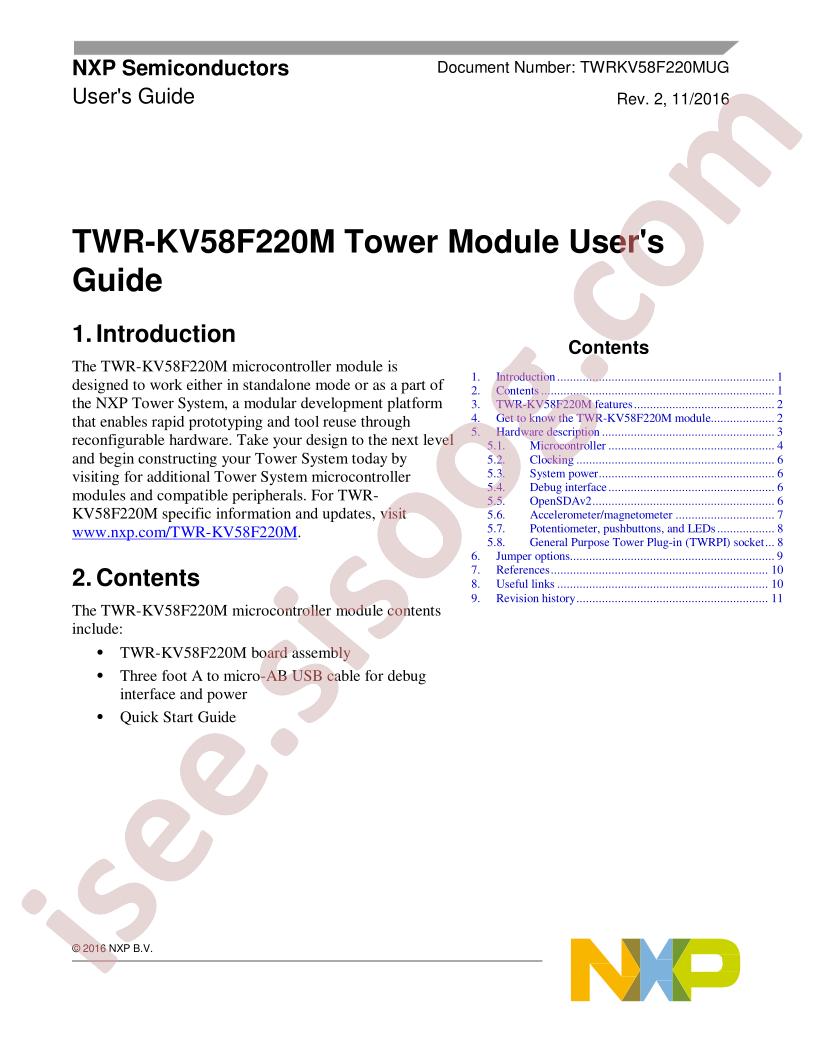 TWR-KV58F220M User Guide