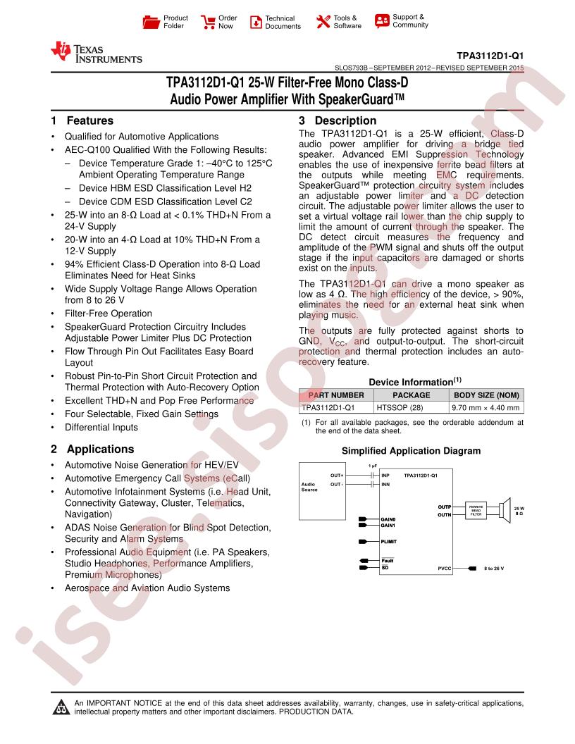 TPA3112D1-Q1
