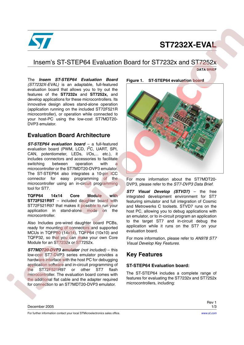 ST7232X-EVAL Data Brief