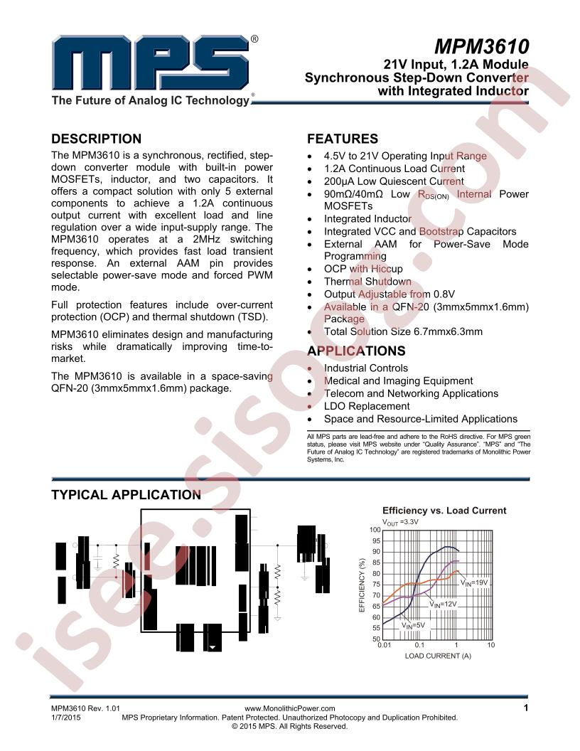 MPM3610 Datasheet