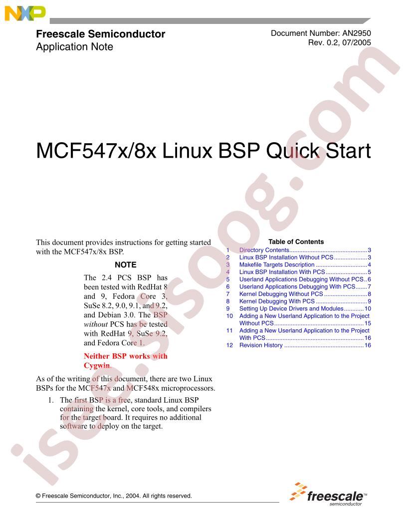 MCF547X,548x BSP Family