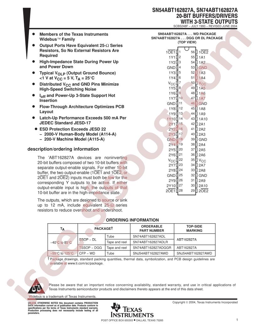 SN54ABT162827A, SN74ABT162827A