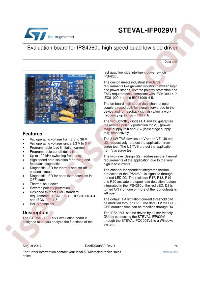 STEVAL-IFP029V1 Brief