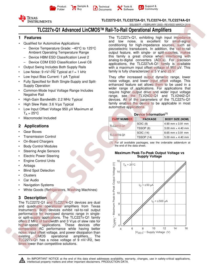 TLC227x(A)-Q1 Datasheet