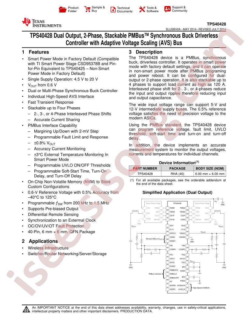 TPS40428 Datasheet