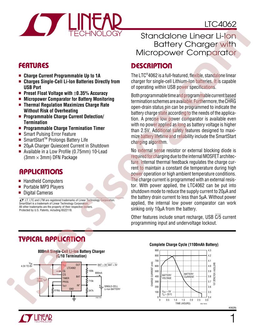 LTC4062 Datasheet