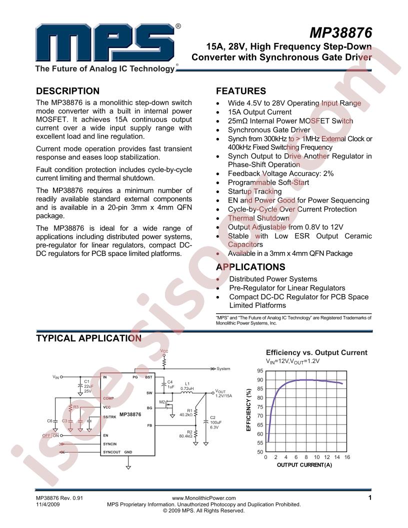 MP38876 Datasheet