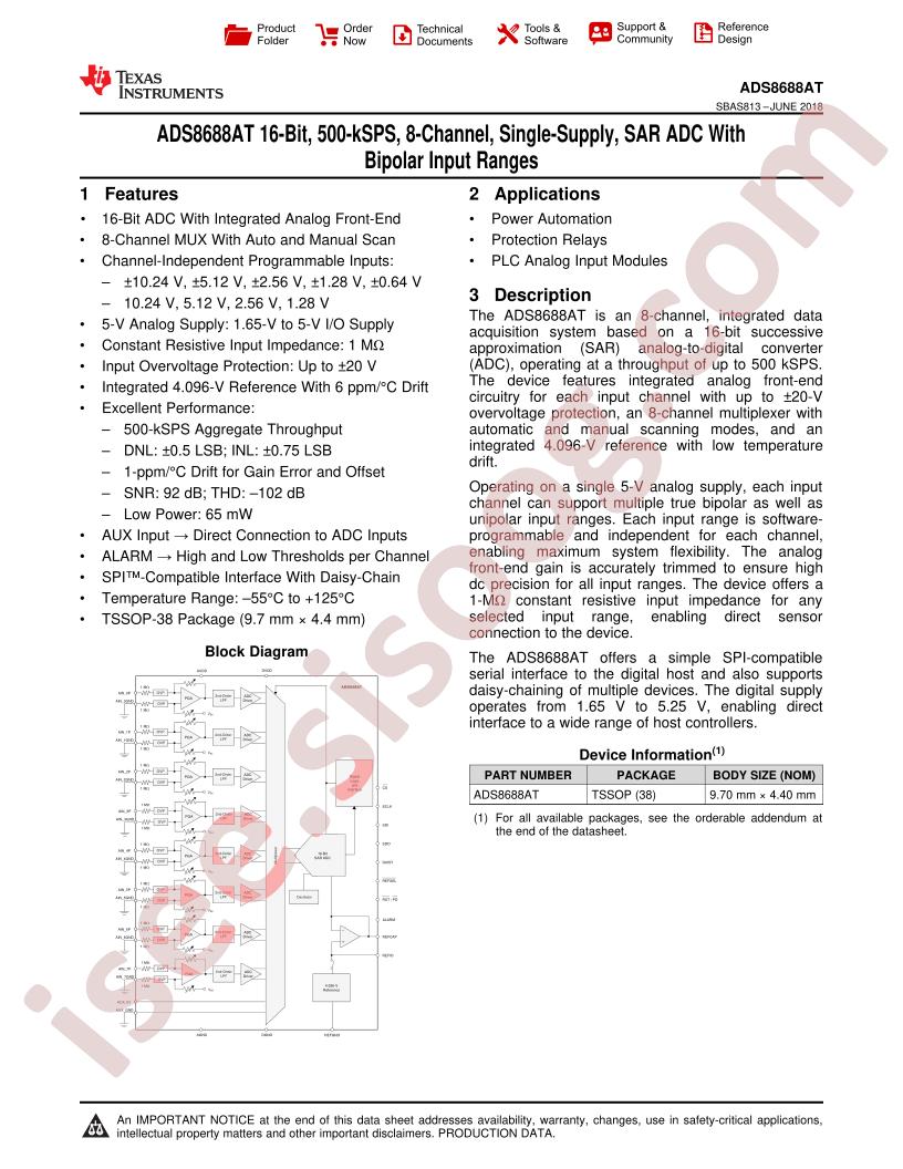 ADS8688AT Datasheet