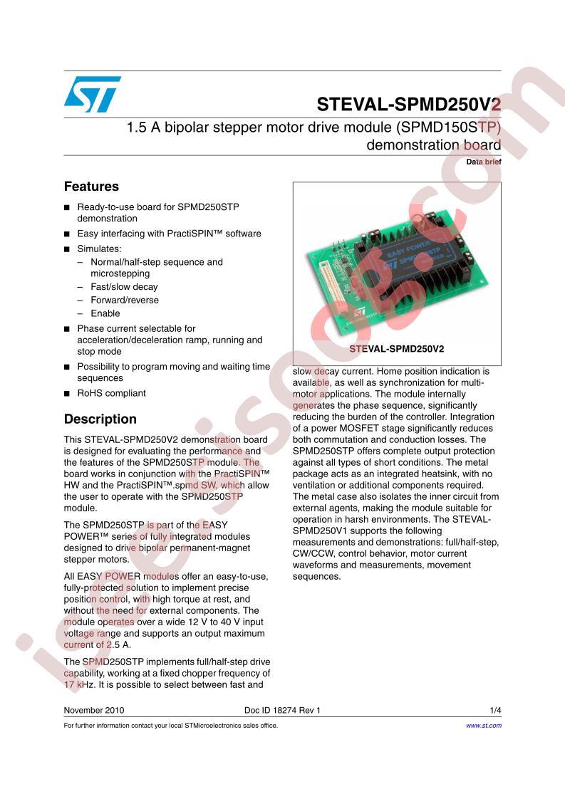 STEVAL-SPMD250V2 Data Brief