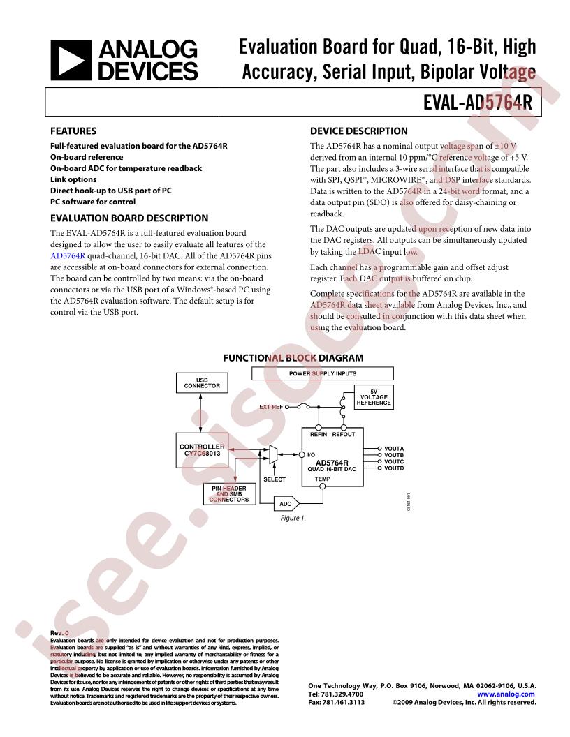 EVAL-AD5764R Eval Board