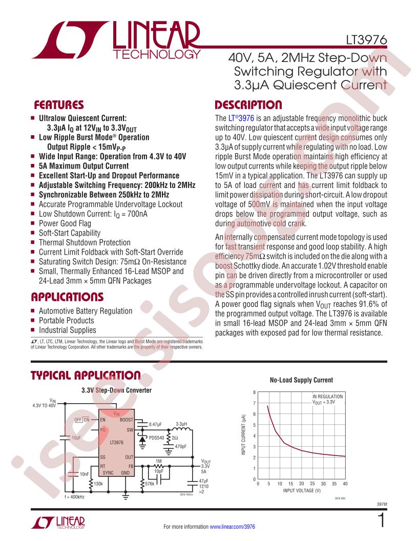 LT3976 Datasheet