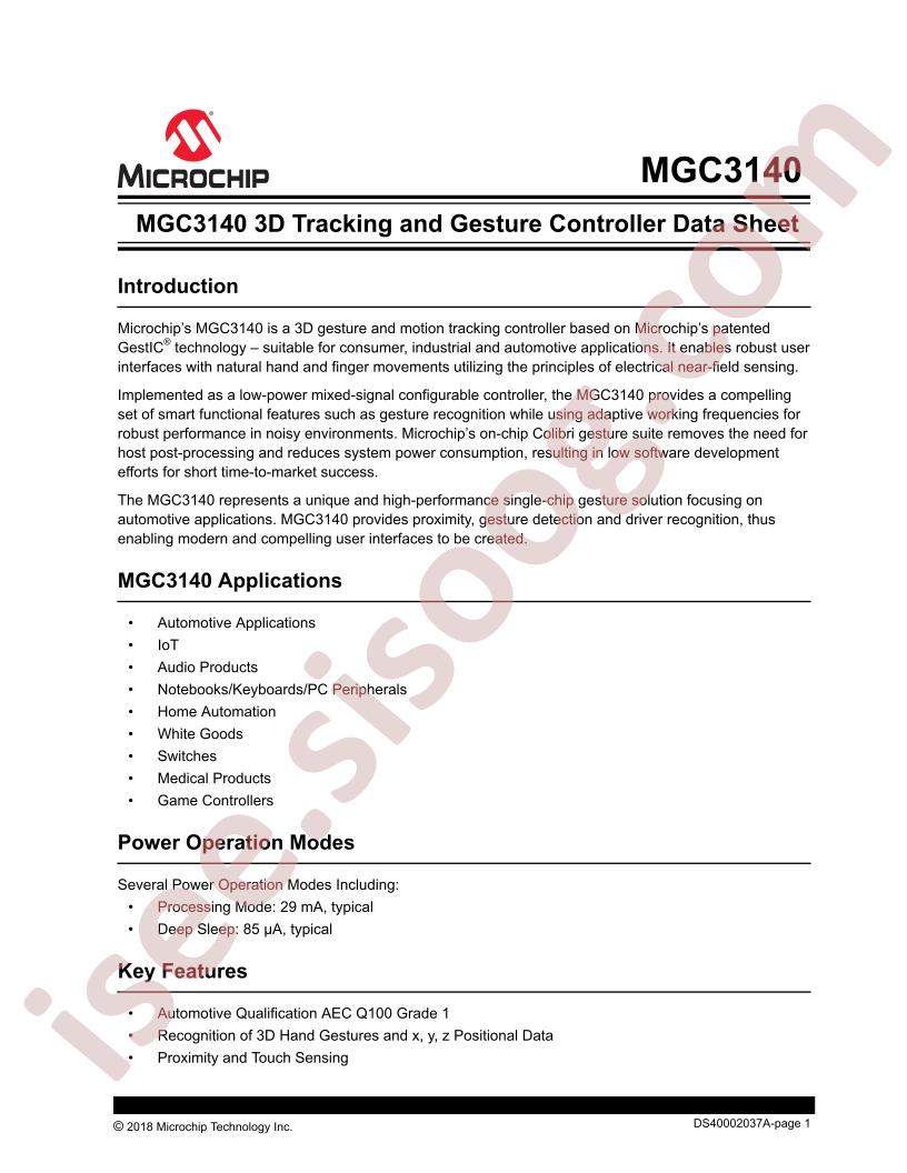 MGC3140 Datasheet