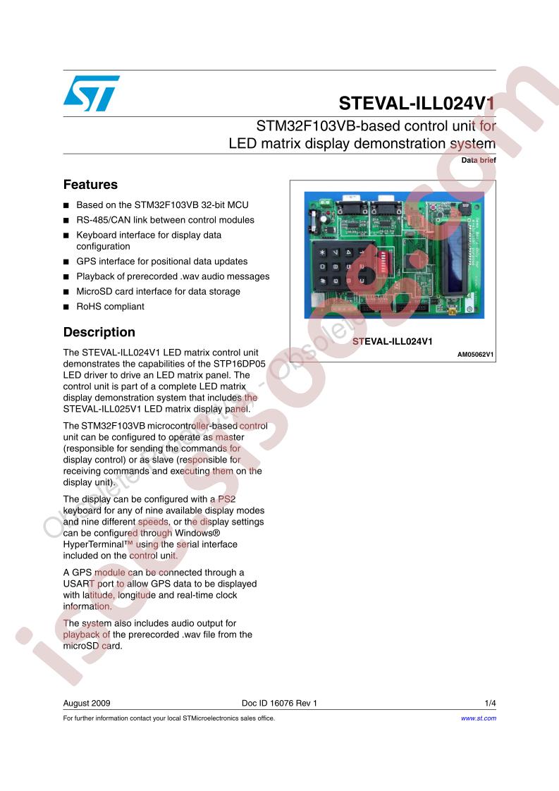 STEVAL-ILL024V1 Data Brief