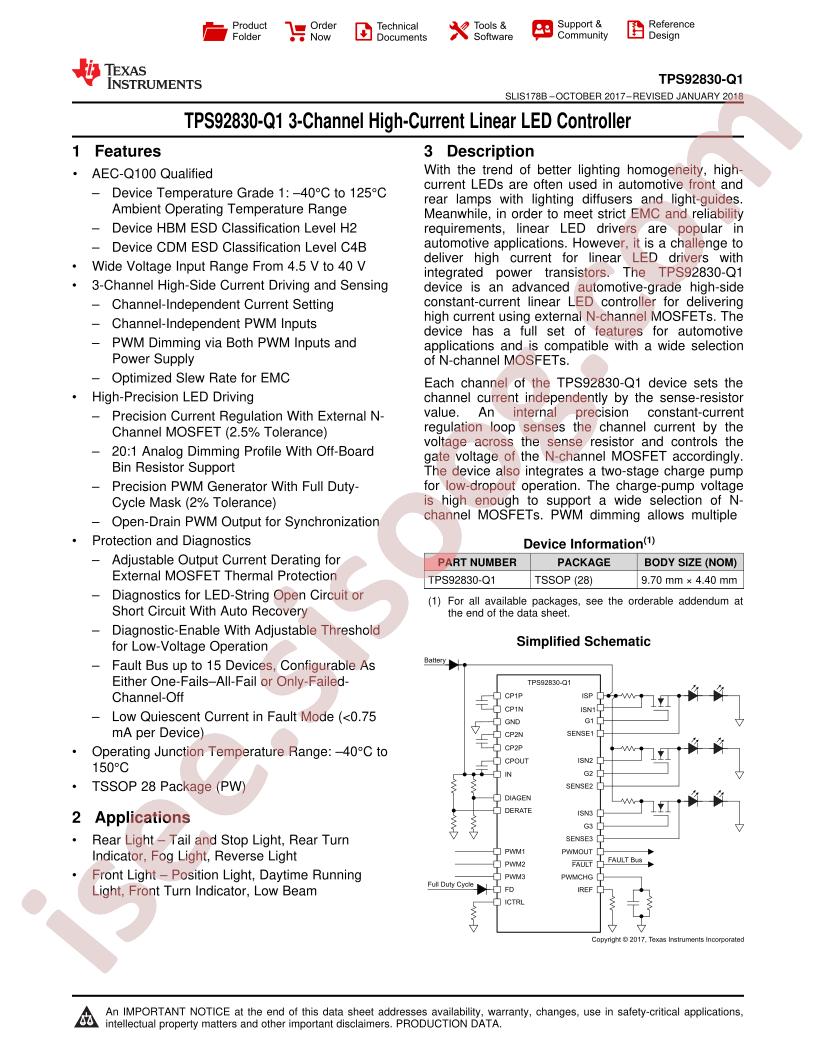 TPS92830-Q1 Datasheet