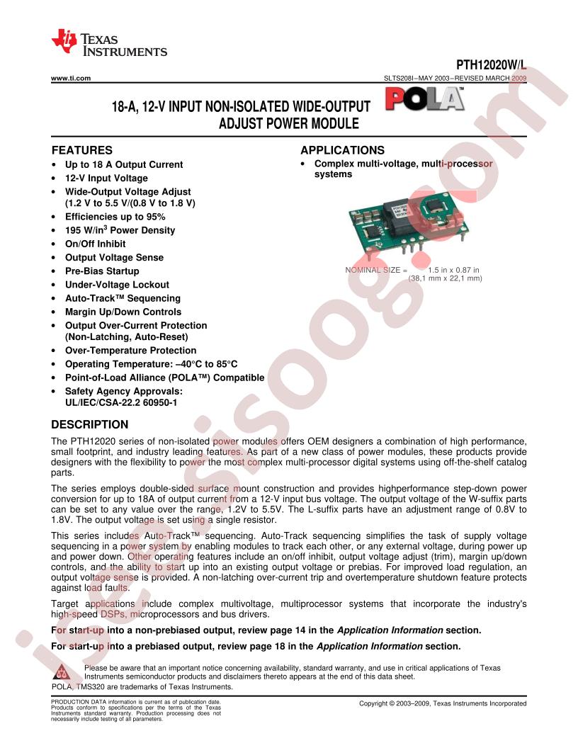 PTH12020W,L Series