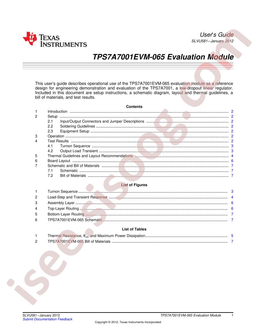 TPS7A7001EVM-065 Guide