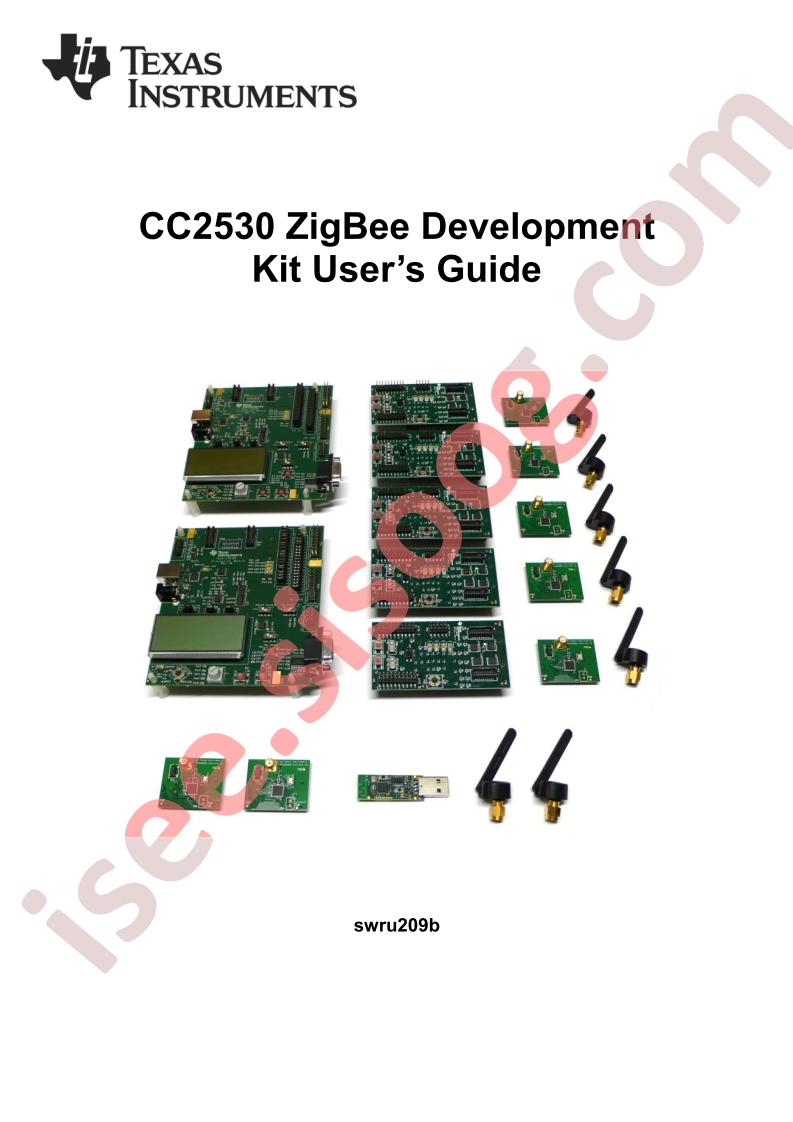 CC2530ZDK ZigBee Dev Kit User Guide