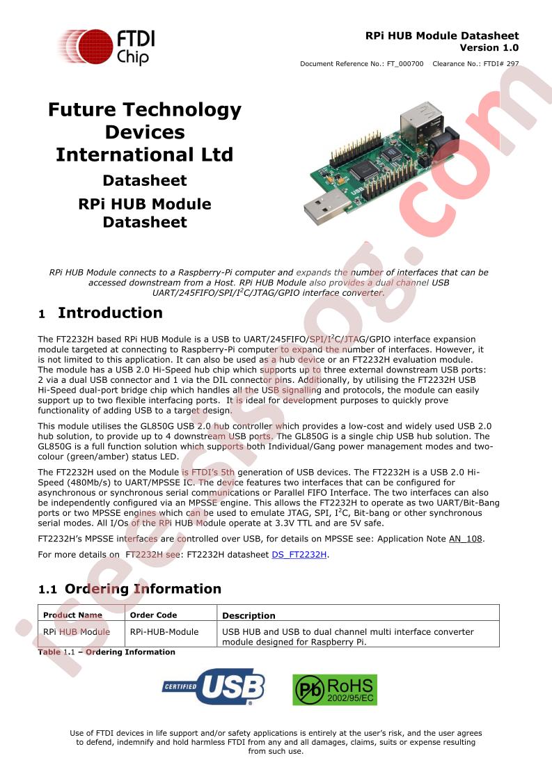 RPI-HUB-MODULE Datasheet