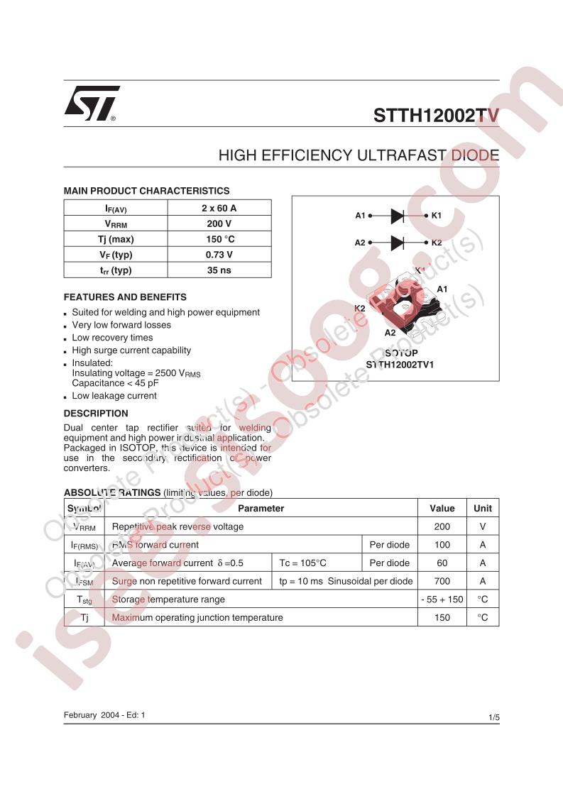 STTH12002TV