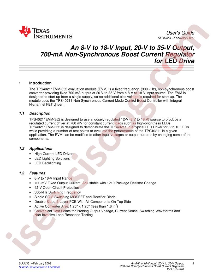 TPS40211EVM Guide