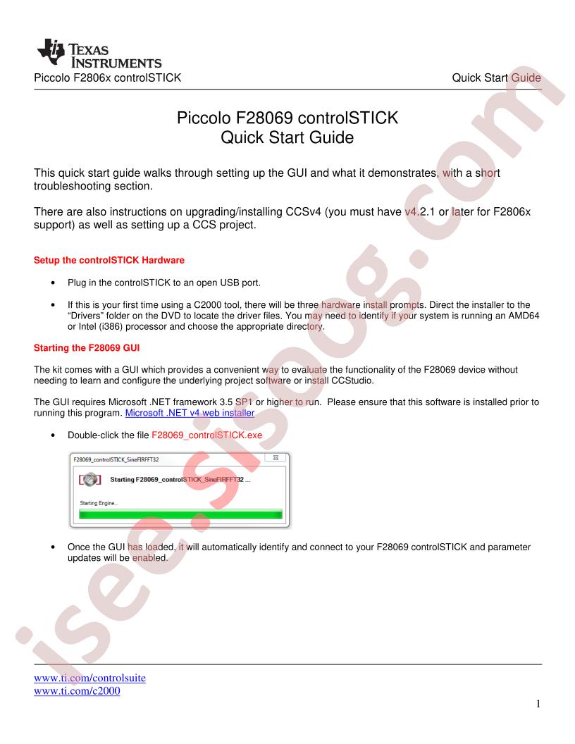F28069 Piccolo Quick Guide