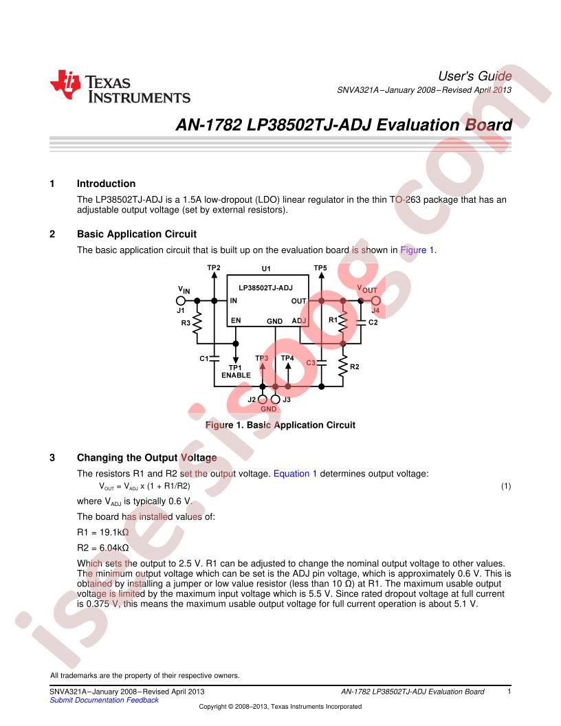 LP38502TJ-ADJ Eval Board