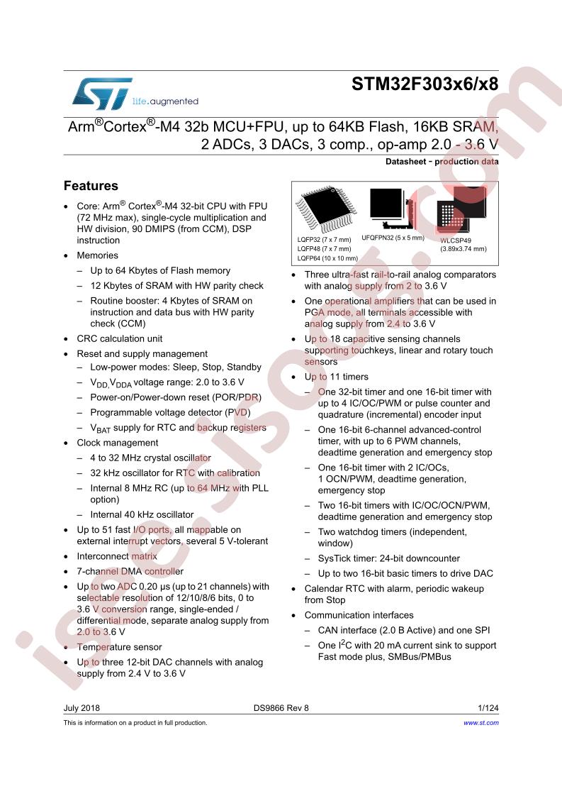 STM32F303x6, STM32F303x8