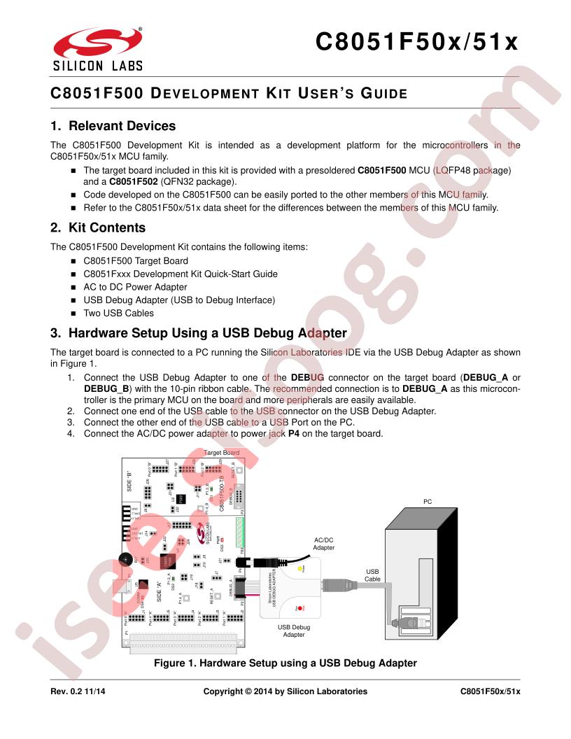 C8051F500DK Guide