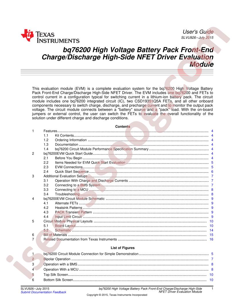 BQ76200EVM User Guide