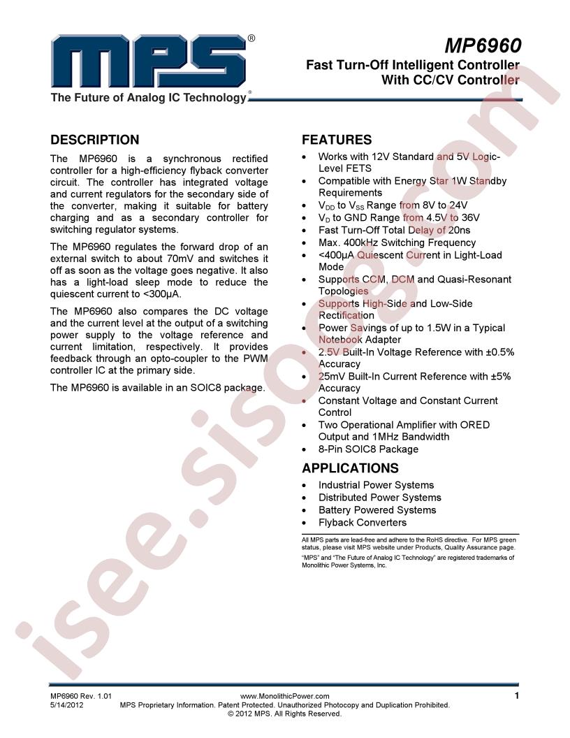 MP6960 Datasheet