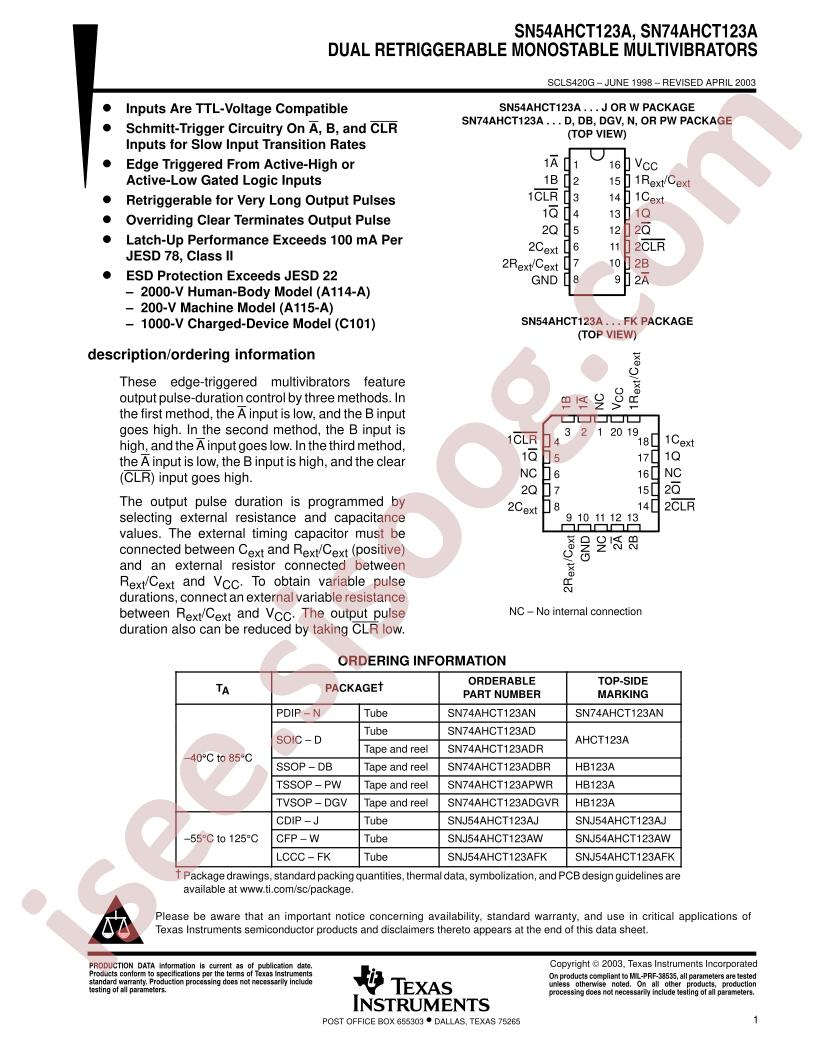 SN54/74AHCT123A
