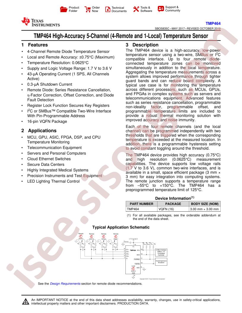 TMP464 Datasheet