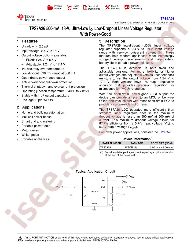 TPS7A26 Datasheet