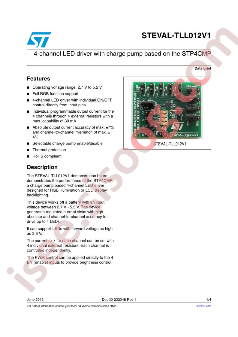 STEVAL-TLL012V1 Brief