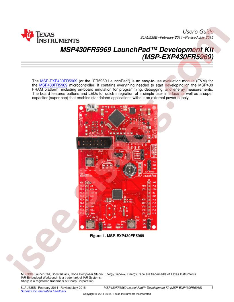 MSP-EXP430FR5969 User Guide