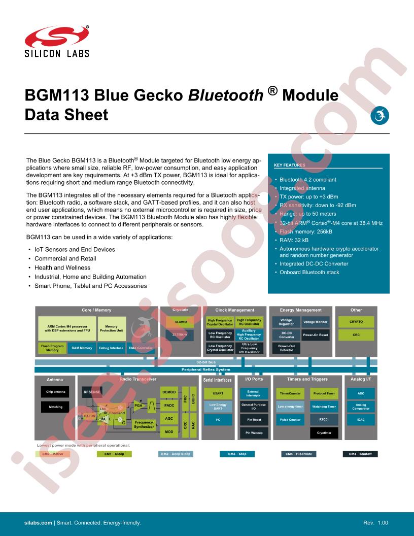BGM113 Datasheet