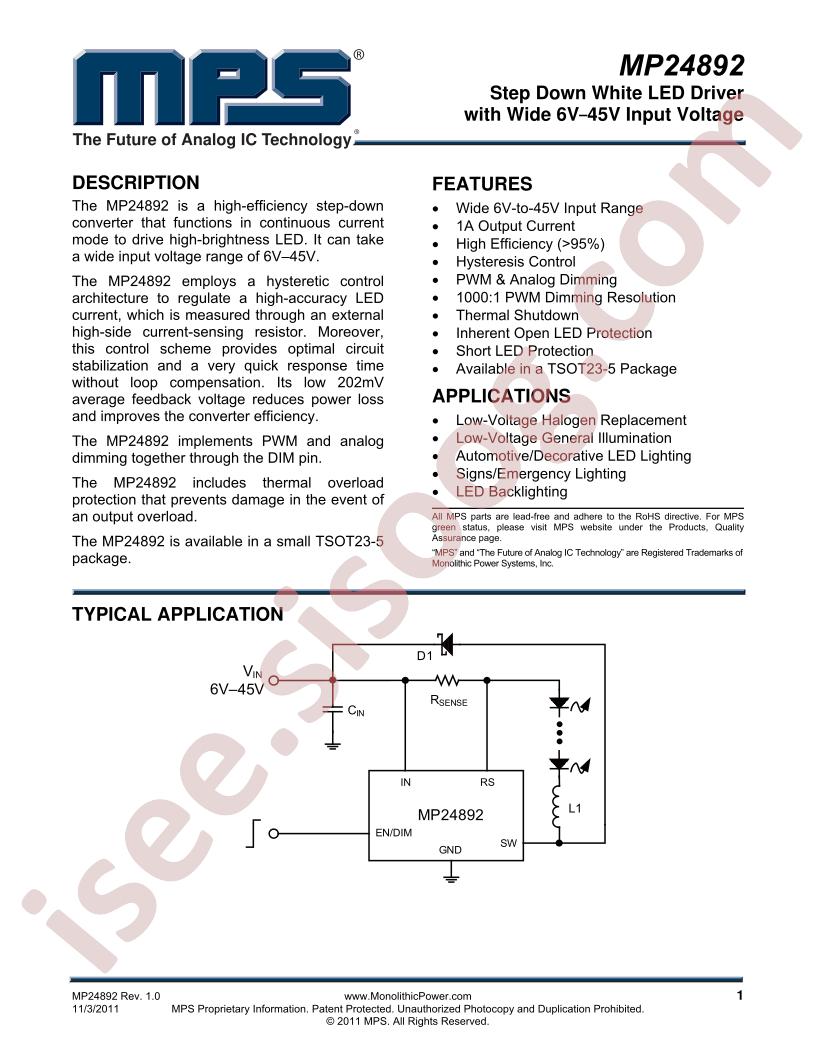 MP24892 Datasheet