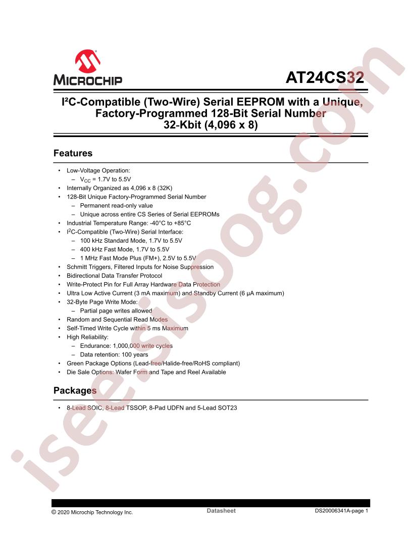 AT24CS32 Datasheet