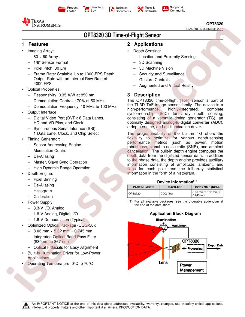 OPT8320 Datasheet