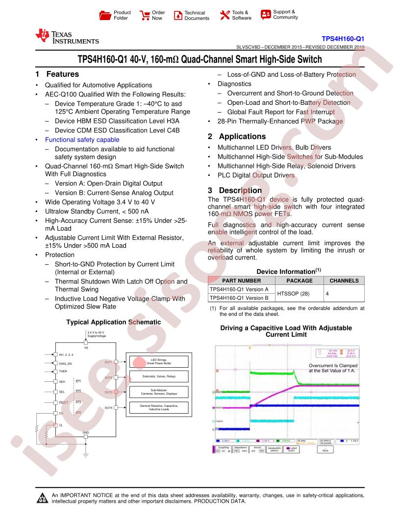 TPS4H160-Q1 Datasheet