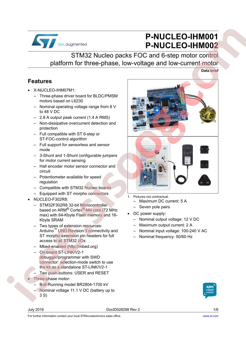 P-NUCLEO-IHM00(1,2) Datasheet