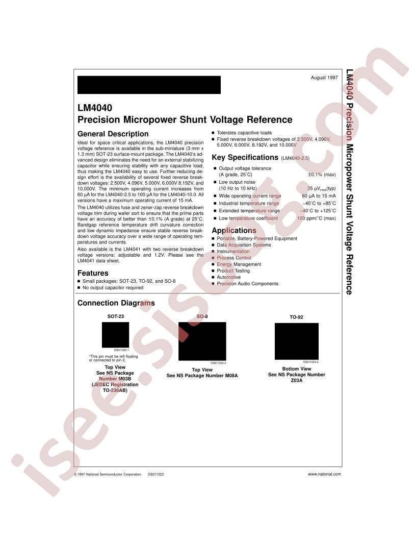 LM4040 Datasheet