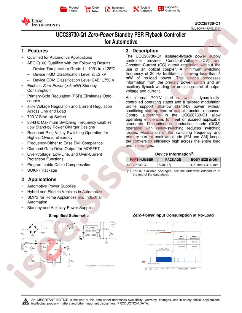 UCC28730-Q1 Datasheet